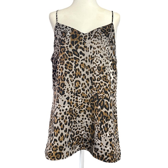 Banana Republic Leopard Cheetah Animal Print Racerback Cami Tank Top Medium - Picture 1 of 9